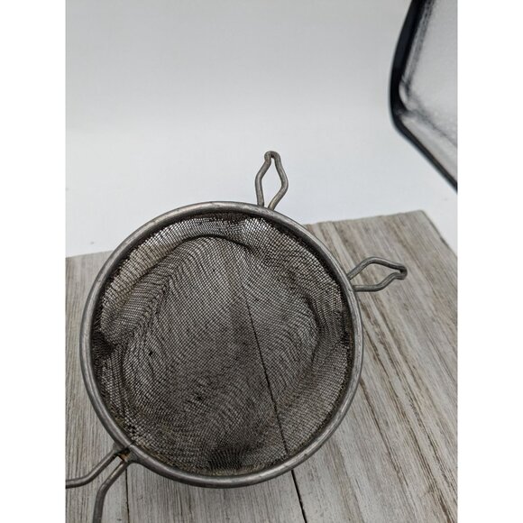 Vintage Ekco #1 Black Handle 9 1/2" Hand Strainer Screen Sifter 2 3/4" Basket - Picture 2 of 7
